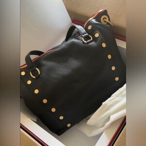 NWT Hammitt Daniel Large in Black with Brushed Gold and Red Zipper
